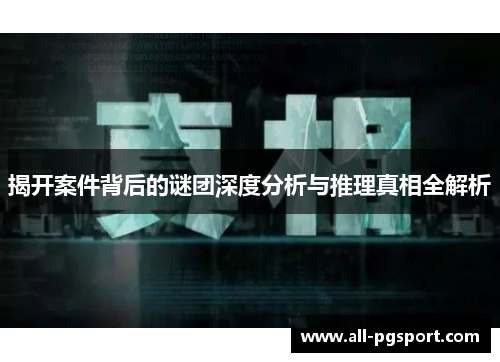 揭开案件背后的谜团深度分析与推理真相全解析